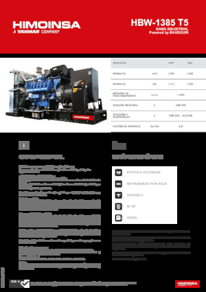 Generatoare de curent diesel HIMOINSA HBW-1385 T5