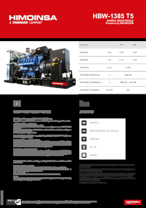 Generatoare de curent diesel HIMOINSA HBW-1385 T5