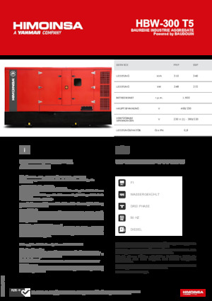 Generatoare de curent diesel HIMOINSA HBW-300 T5
