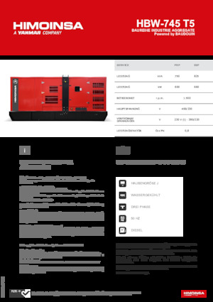 Generatoare de curent diesel HIMOINSA HBW-745 T5