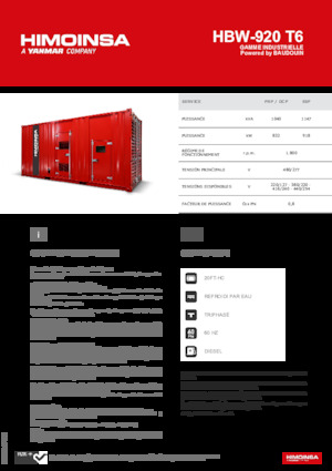 Generatoare de curent diesel HIMOINSA HBW-920 T6
