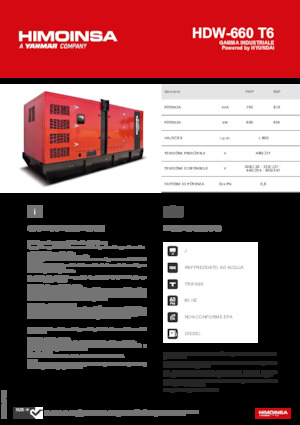 Generatoare de curent diesel HIMOINSA HDW-660 T6