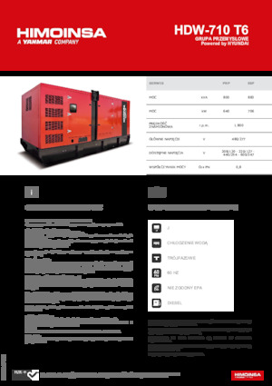 Generatoare de curent diesel HIMOINSA HDW-710 T6