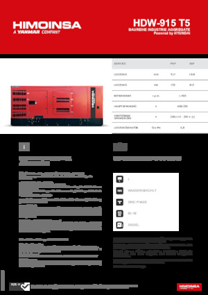 Generatoare de curent diesel HIMOINSA HDW-915 T5
