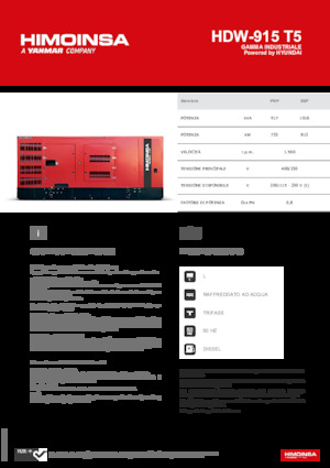 Generatoare de curent diesel HIMOINSA HDW-915 T5