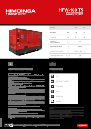 Generatoare de curent diesel HIMOINSA HFW-100 T5