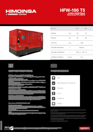 Generatoare de curent diesel HIMOINSA HFW-100 T5