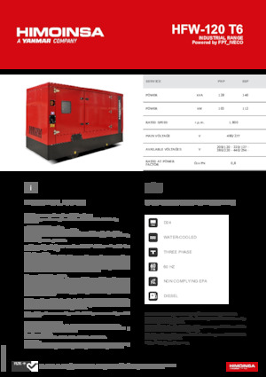 Generatoare de curent diesel HIMOINSA HFW-120 T6