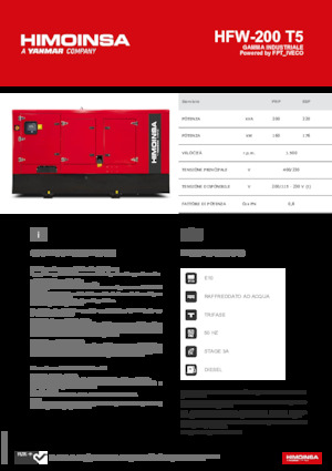 Generatoare de curent diesel HIMOINSA HFW-200 T5
