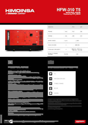 Generatoare de curent diesel HIMOINSA HFW-310 T5