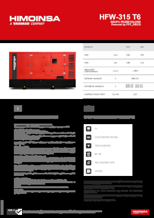 Generatoare de curent diesel HIMOINSA HFW-315 T6