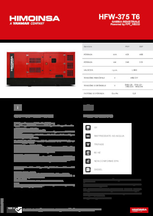 Generatoare de curent diesel HIMOINSA HFW-375 T6