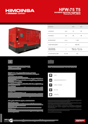 Generatoare de curent diesel HIMOINSA HFW-75 T5