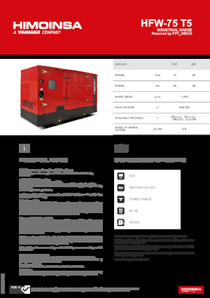 Generatoare de curent diesel HIMOINSA HFW-75 T5