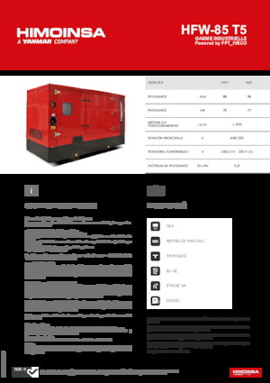 Generatoare de curent diesel HIMOINSA HFW-85 T5