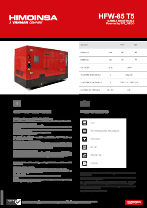 Generatoare de curent diesel HIMOINSA HFW-85 T5