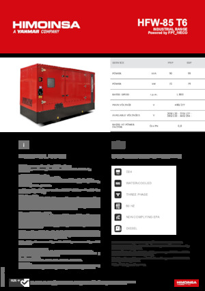 Generatoare de curent diesel HIMOINSA HFW-85 T6