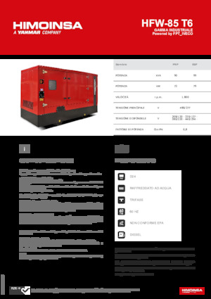 Generatoare de curent diesel HIMOINSA HFW-85 T6