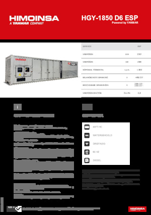 Generatoare de curent diesel HIMOINSA HGY-1850 D6 ESP