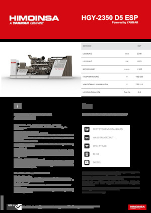 Generatoare de curent diesel HIMOINSA HGY-2350 D5 ESP