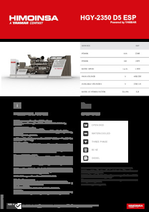 Generatoare de curent diesel HIMOINSA HGY-2350 D5 ESP