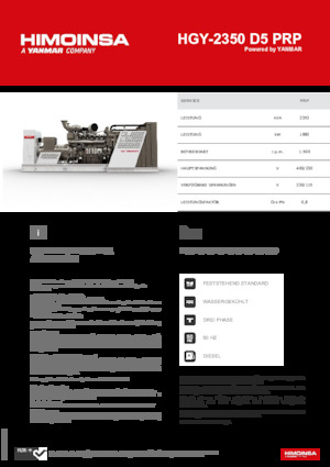 Generatoare de curent diesel HIMOINSA HGY-2350 D5 PRP