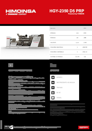 Generatoare de curent diesel HIMOINSA HGY-2350 D5 PRP