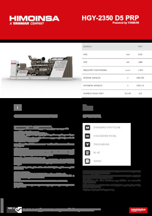 Generatoare de curent diesel HIMOINSA HGY-2350 D5 PRP