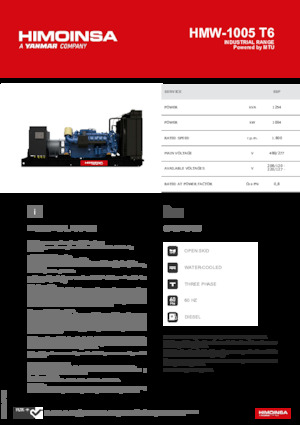 Generatoare de curent diesel HIMOINSA HMW-1005 T6