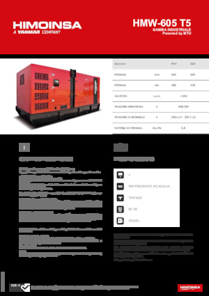 Generatoare de curent diesel HIMOINSA HMW-605 T5