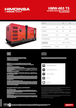 Generatoare de curent diesel HIMOINSA HMW-665 T5