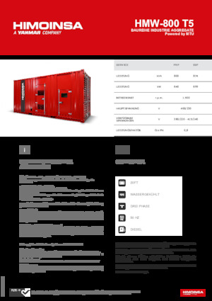 Generatoare de curent diesel HIMOINSA HMW-800 T5