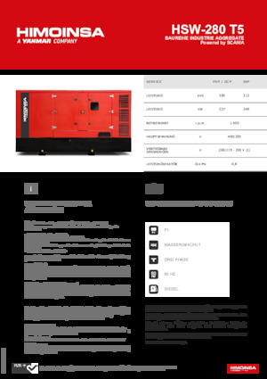 Generatoare de curent diesel HIMOINSA HSW-280 T5