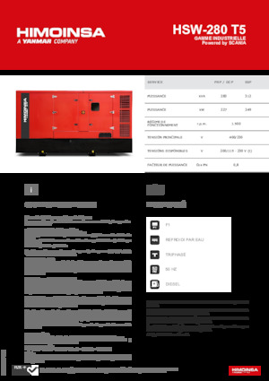 Generatoare de curent diesel HIMOINSA HSW-280 T5