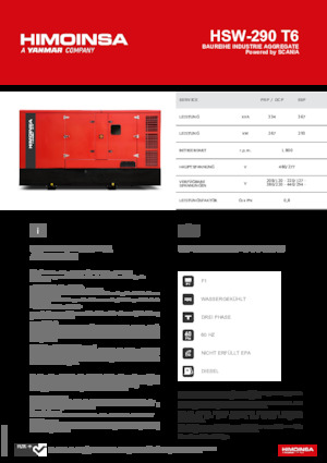 Generatoare de curent diesel HIMOINSA HSW-290 T6