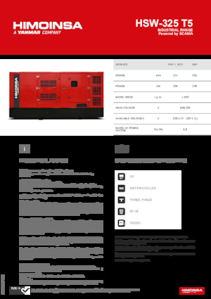 Generatoare de curent diesel HIMOINSA HSW-325 T5