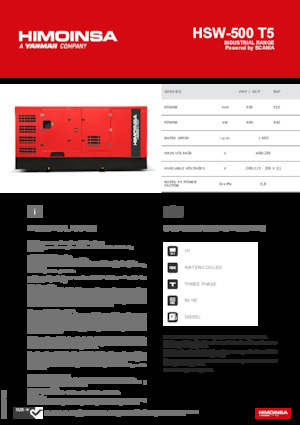 Generatoare de curent diesel HIMOINSA HSW-500 T5