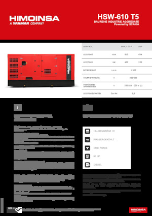 Generatoare de curent diesel HIMOINSA HSW-610 T5