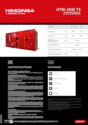 Generatoare de curent diesel HIMOINSA HTW-1030 T5