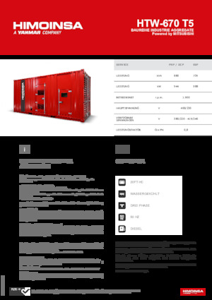 Generatoare de curent diesel HIMOINSA HTW-670 T5
