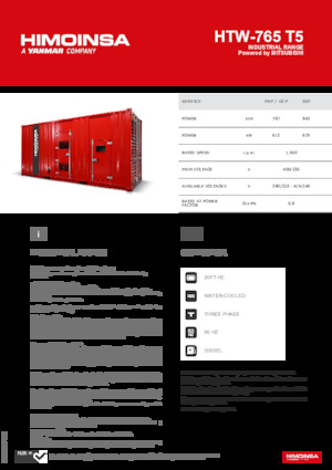 Generatoare de curent diesel HIMOINSA HTW-765 T5