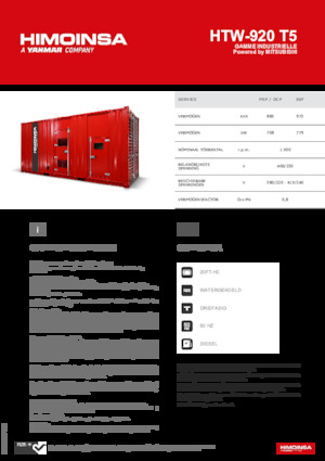 Generatoare de curent diesel HIMOINSA HTW-920 T5