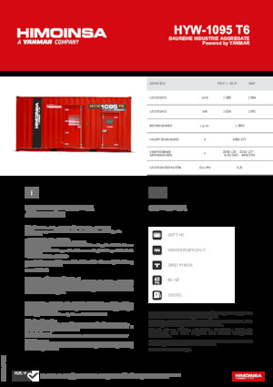 Generatoare de curent diesel HIMOINSA HYW-1095 T6