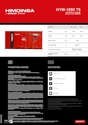 Generatoare de curent diesel HIMOINSA HYW-1095 T6