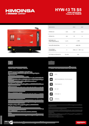 Generatoare de curent diesel HIMOINSA HYW-13 T5 S5