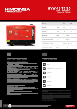 Generatoare de curent diesel HIMOINSA HYW-13 T5 S5