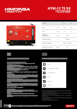 Generatoare de curent diesel HIMOINSA HYW-13 T5 S5