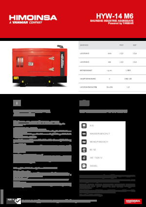 Generatoare de curent diesel HIMOINSA HYW-14 M6