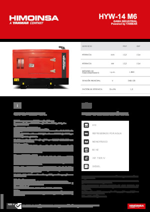 Generatoare de curent diesel HIMOINSA HYW-14 M6