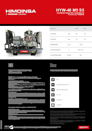 Generatoare de curent diesel HIMOINSA HYW-40 M5 S5